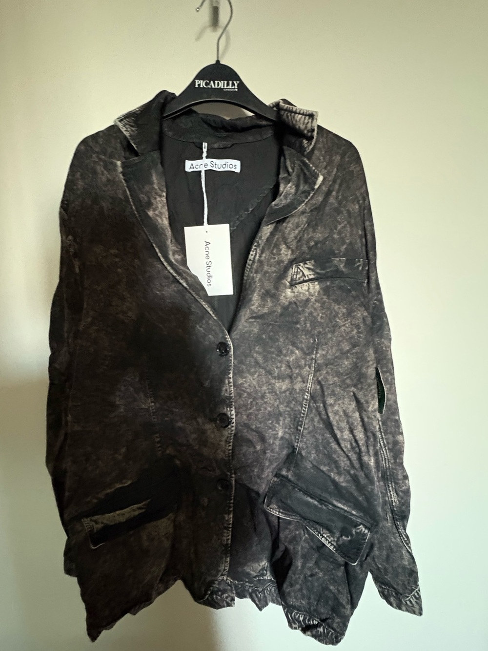 NWT- purple  denim Acne Studios Washed Black Gray Oversized Blazer